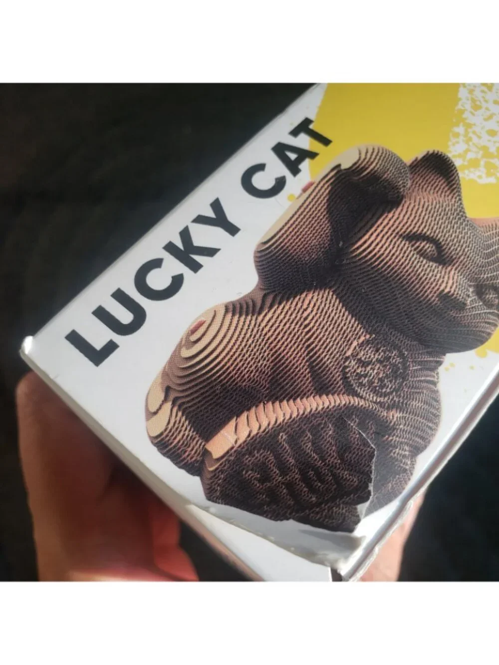 Cartonic Lucky Cat 3D Cardboard Sculpture Puzzle 93 Pieces No Glue - New